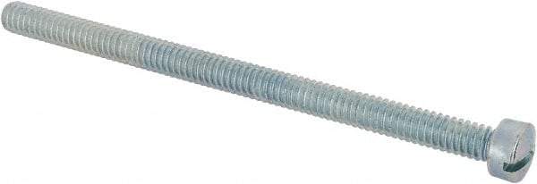 Value Collection - 1/4-20 UNC, 4" Length Under Head Slotted Drive Machine Screw - Fillister Head, Grade J82 Steel, Zinc-Plated Finish, Without Washer - USA Tool & Supply