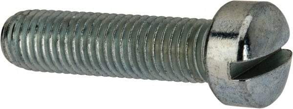 Value Collection - 1/4-28 UNF, 1" Length Under Head Slotted Drive Machine Screw - Fillister Head, Grade J82 Steel, Zinc-Plated Finish, Without Washer - USA Tool & Supply