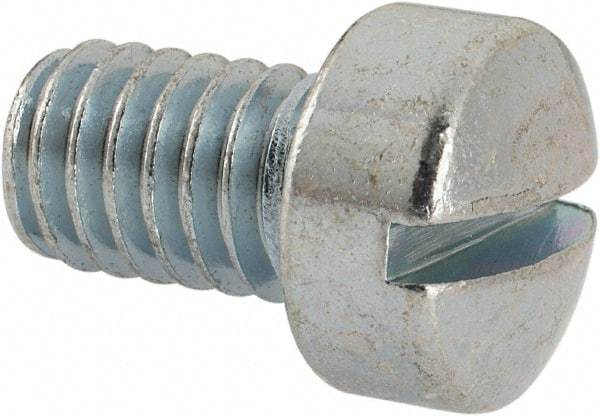 Value Collection - 5/16-18 UNC, 1/2" Length Under Head Slotted Drive Machine Screw - Fillister Head, Grade J82 Steel, Zinc-Plated Finish, Without Washer - USA Tool & Supply