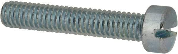 Value Collection - 5/16-18 UNC, 1-3/4" Length Under Head Slotted Drive Machine Screw - Fillister Head, Grade J82 Steel, Zinc-Plated Finish, Without Washer - USA Tool & Supply