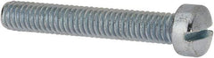 Value Collection - 5/16-18 UNC, 2" Length Under Head Slotted Drive Machine Screw - Fillister Head, Grade J82 Steel, Zinc-Plated Finish, Without Washer - USA Tool & Supply