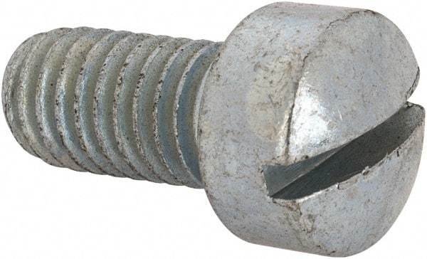 Value Collection - 3/8-16 UNC, 3/4" Length Under Head Slotted Drive Machine Screw - Fillister Head, Grade J82 Steel, Zinc-Plated Finish, Without Washer - USA Tool & Supply