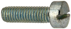 Value Collection - 3/8-16 UNC, 1-1/4" Length Under Head Slotted Drive Machine Screw - Fillister Head, Grade J82 Steel, Zinc-Plated Finish, Without Washer - USA Tool & Supply