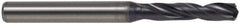 Kennametal - 0.6693" 140° Spiral Flute Solid Carbide Screw Machine Drill Bit - TiAlN Finish, Right Hand Cut, 2-7/8" Flute Length, 4-7/8" OAL, Standard Point, Straight Shank, Through Coolant - USA Tool & Supply
