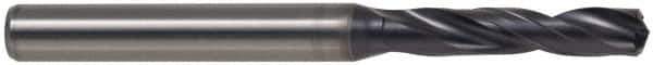 Kennametal - 9mm 140° Spiral Flute Solid Carbide Screw Machine Drill Bit - TiAlN Finish, Right Hand Cut, 47mm Flute Length, 89mm OAL, Standard Point, Straight Shank, Through Coolant - USA Tool & Supply