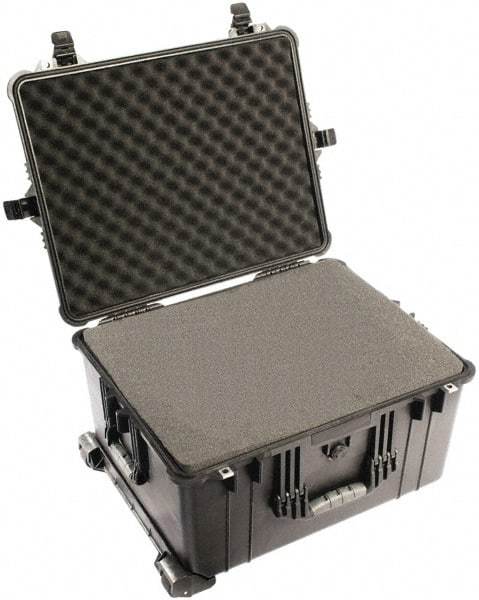 Pelican Products, Inc. - 19-37/64" Wide x 13-29/32" High, Clamshell Hard Case - Black, Polypropylene - USA Tool & Supply