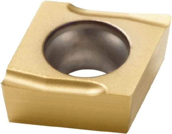 Seco - CCGT432 UX Grade CP500 Carbide Turning Insert - TiAlN/TiN Finish, 80° Diamond, 1/2" Inscr Circle, 3/16" Thick, 1/32" Corner Radius - USA Tool & Supply