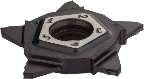 Iscar - PENTA24N100 J IC908 Grade, 1mm Cutting Width, Carbide Cutoff Insert - Neutral Lead Angle, 0.04mm Cnr Rad, TiAlN Coated, Other End - USA Tool & Supply