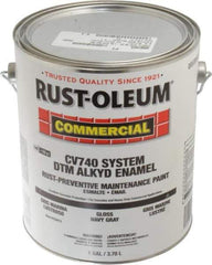 Rust-Oleum - 1 Gal Navy Gray Gloss Finish Alkyd Enamel Paint - 278 to 509 Sq Ft per Gal, Interior/Exterior, Direct to Metal, <100 gL VOC Compliance - USA Tool & Supply