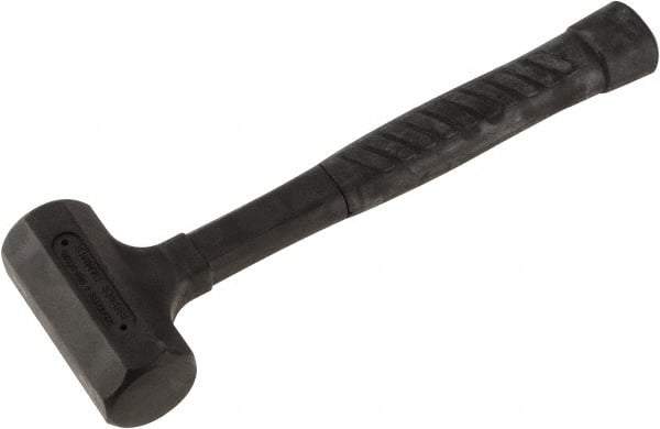 Paramount - 27 oz Head 1-3/4" Face Diam Rubber Dead Blow Hammer - 12-3/4" OAL, Rubber-Covered Steel Handle - USA Tool & Supply