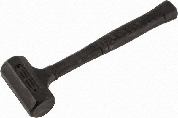 Paramount - 18 oz Head 1-1/2" Face Diam Rubber Dead Blow Hammer - 11-1/4" OAL, Rubber-Covered Steel Handle - USA Tool & Supply