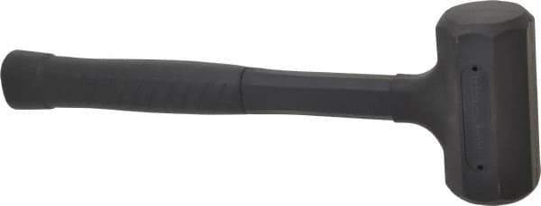 Paramount - 37 oz Head 1-3/4" Face Diam Rubber Dead Blow Hammer - 13-3/4" OAL, Rubber-Covered Steel Handle - USA Tool & Supply