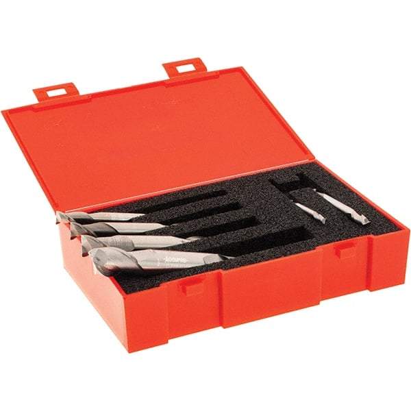 SGS - 1/8 to 1/2", 2 Flute Square End Mill Set - Uncoated, Solid Carbide, Double End, 1/8, 3/16, 1/4, 5/16, 3/8, 1/2" Shank Diam, Centercutting - USA Tool & Supply