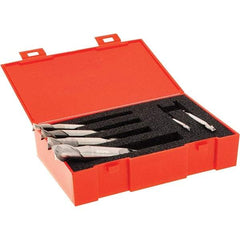 SGS - 1/8 to 1/2", 2 Flute Square End Mill Set - Uncoated, Solid Carbide, Double End, 1/8, 3/16, 1/4, 5/16, 3/8, 1/2" Shank Diam, Centercutting - USA Tool & Supply