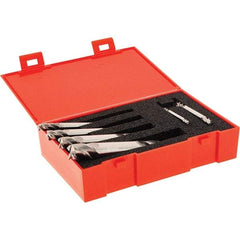 SGS - 1/8 to 1/2", 4 Flute Square End Mill Set - Uncoated, Solid Carbide, Double End, 1/8, 3/16, 1/4, 5/16, 3/8, 1/2" Shank Diam, Centercutting - USA Tool & Supply