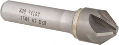SGS - 3/4" Head Diam, 1/2" Shank Diam, 6 Flute 82° Solid Carbide Countersink - USA Tool & Supply