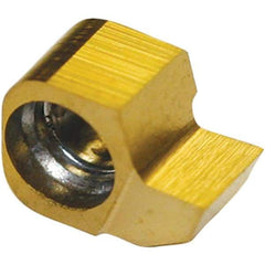 Tool-Flo - BNGR Grade GP4, 1.57mm Cutting Width Carbide Grooving Insert - 0.07" Max Depth of Cut, Right Hand, TiN Finish - USA Tool & Supply
