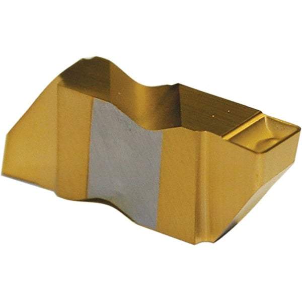 Tool-Flo - 3094FLG Grade GP3, 2.39mm Cutting Width Carbide Grooving Insert - 4.57mm Max Depth of Cut, Left Hand, 0.005 to 0.01" Corner Radius, TiN Finish - USA Tool & Supply