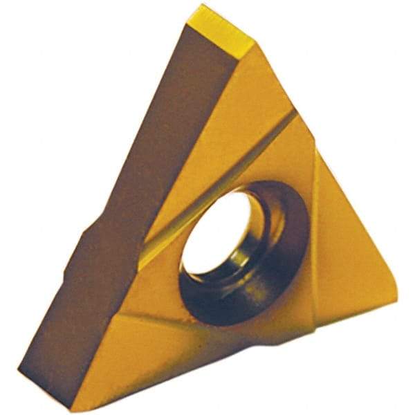 Tool-Flo - 43TNMC Grade GP3, 1.57mm Cutting Width Carbide Grooving Insert - 5/32" Max Depth of Cut, Right Hand, TiN Finish - USA Tool & Supply