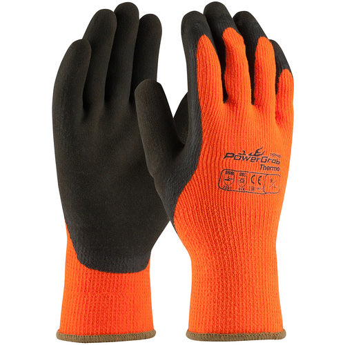 ‎41-1400/XXL Insulated Seamless Knit - PowerGrab Thermo - HV Orange Acrylic Terry Shell - Latex MicroFinish Grip