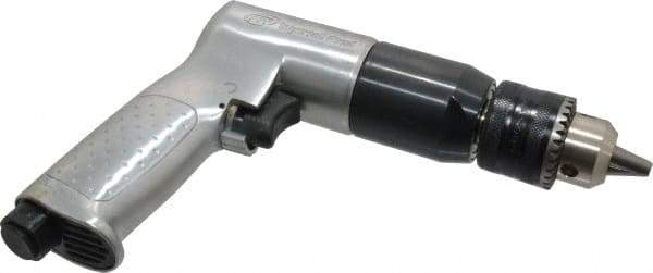 Ingersoll-Rand - 1/2" Reversible Keyed Chuck - Pistol Grip Handle, 500 RPM, 4 CFM, 0.5 hp, 90 psi - USA Tool & Supply