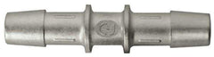 Made in USA - 0.695" Tube ID, Metal Barbed Straight Tube Coupler - Stainless Steel - USA Tool & Supply