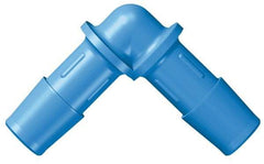 Made in USA - 3/4" Barb, HDPE Single Barbed Tube Elbow - Blue, Male - USA Tool & Supply