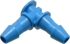 Made in USA - 1/8" Barb, HDPE Single Barbed Tube Elbow - Blue, Male - USA Tool & Supply