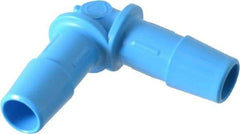 Made in USA - 3/8" Barb, HDPE Single Barbed Tube Elbow - Blue, Male - USA Tool & Supply
