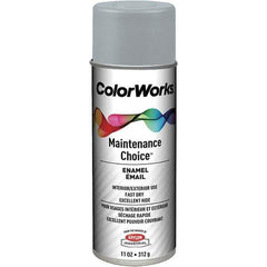 Krylon - Light Machinery Gray, Enamel Spray Paint - 15 to 18 Sq Ft per Can, 16 oz Container, Use on General Industrial Maintenance & Touch-up Work - USA Tool & Supply