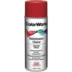 Krylon - Cherry Red, Enamel Spray Paint - 15 to 18 Sq Ft per Can, 16 oz Container - USA Tool & Supply