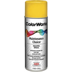 Krylon - Safety Yellow, Enamel Spray Paint - 15 to 18 Sq Ft per Can, 16 oz Container, Use on General Industrial Maintenance & Touch-up Work - USA Tool & Supply