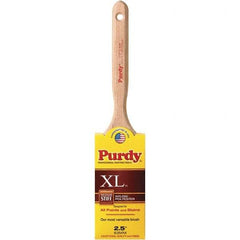 Purdy - 2-1/2" Flat Synthetic Sash Brush - 2-15/16" Bristle Length, 6" Wood Fluted Handle - USA Tool & Supply