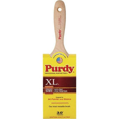 Purdy - 3" Flat Synthetic General Purpose Paint Brush - 3-7/16" Bristle Length, 6" Wood Beavertail Handle - USA Tool & Supply