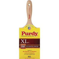 Purdy - 4" Synthetic General Purpose Paint Brush - 3-15/16" Bristle Length, 6" Wood Beavertail Handle - USA Tool & Supply