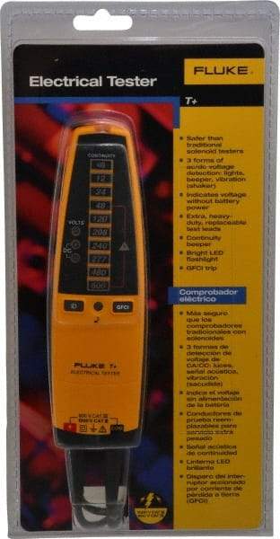 Fluke - 12 VAC/VDC to 600 VAC/VDC, Voltage Tester - LCD and LED Display, +/-2% Basic DC Accuracy, AAA Power Supply - USA Tool & Supply