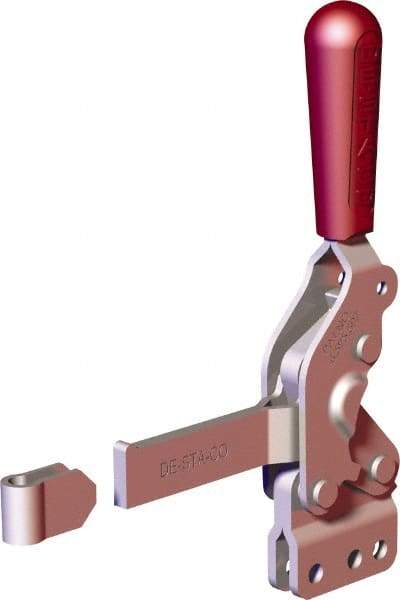 De-Sta-Co - 1,000 Lb Holding Capacity, Vertical Handle, Manual Hold Down Toggle Clamp - 64° Handle Movement, 76° Bar Opening, Solid Bar, Straight Base, Carbon Steel - USA Tool & Supply
