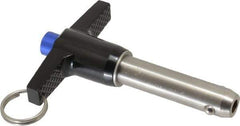Gibraltar - 5/8" Diam, 2" Usable Length, T Handle, Quick Release Pin - Grade 17-4 Stainless Steel, Bright Finish - USA Tool & Supply
