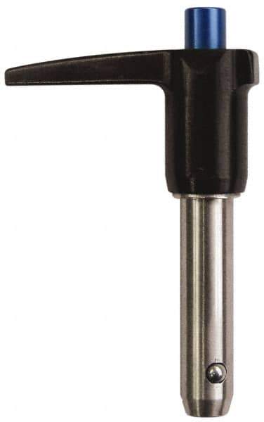 Gibraltar - 5/8" Diam, 4" Usable Length, L Handle, Quick Release Pin - Grade 17-4 Stainless Steel, Bright Finish - USA Tool & Supply