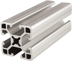 80/20 Inc. - 72 Inches Long x 1-1/2 Inches Wide x 1-1/2 Inches High, T Slotted Aluminum Extrusion - 0.781 Square Inches, Clear Anodized Finish - USA Tool & Supply