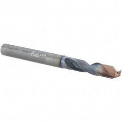 Walter-Titex - 5.8mm 140° Spiral Flute Solid Carbide Screw Machine Drill Bit - Double Coating Finish, Right Hand Cut, 28mm Flute Length, 66mm OAL, X-treme Plus Point, Straight Shank, Through Coolant - USA Tool & Supply