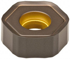 Kennametal - HNPJ43 GD Grade KCK15 Carbide Milling Insert - TiN/TiCN/Al2O3 Finish, 0.175" Thick, 12mm Inscribed Circle - USA Tool & Supply