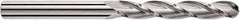 SGS - 20mm Diam, 75mm LOC, 3 Flute Solid Carbide Ball End Mill - AlTiN Finish, Single End, 150mm OAL, 20mm Shank Diam, Spiral Flute - USA Tool & Supply