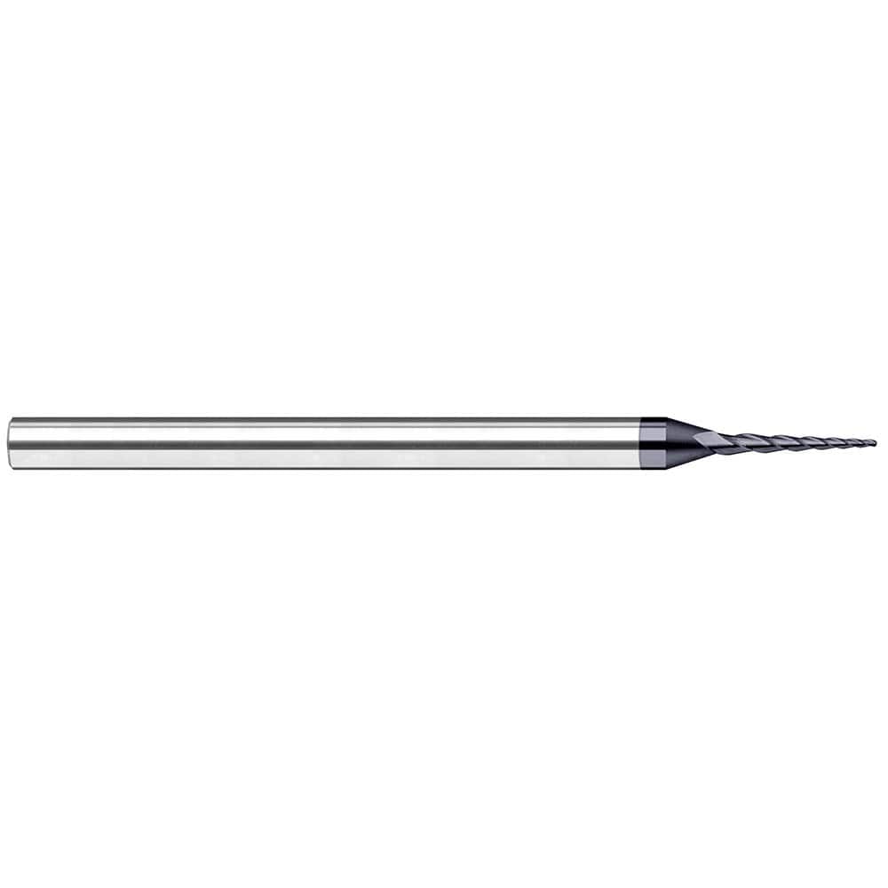 Harvey Tool - 15° per Side 0.06" Small End Diam 0.6" LOC 3-Flute Solid Carbide Tapered Ball End Mill - Exact Industrial Supply