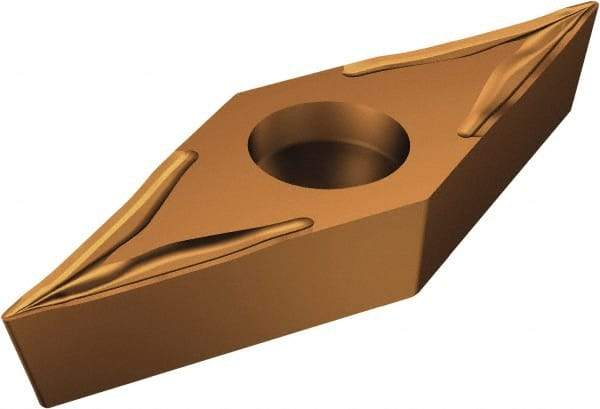 Sandvik Coromant - VBGT331 UM Grade 1125 Carbide Turning Insert - TiAlN/AlCr2O3 Finish, 35° Diamond, 3/8" Inscr Circle, 3/16" Thick, 1/64" Corner Radius - USA Tool & Supply
