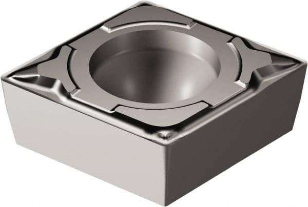 Sandvik Coromant - CCMT21.5 MF Grade 1105 Carbide Turning Insert - TiAlN Finish, 80° Diamond, 1/4" Inscr Circle, 3/32" Thick, 0.2mm Corner Radius - USA Tool & Supply