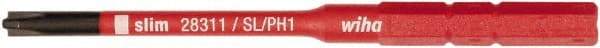 Wiha - 44mm Drive, #1 Reversible Phillips/Slotted Screwdriver Bit - 75mm OAL - USA Tool & Supply