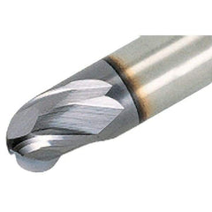 Iscar - 12mm Diam, 14mm LOC, 3 Flute Solid Carbide Ball End Mill - TiAlN Finish, Single End, 83mm OAL, 12mm Shank Diam, Spiral Flute - USA Tool & Supply