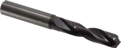 Guhring - 7/16" 140° Spiral Flute Solid Carbide Screw Machine Drill Bit - FIREX Finish, Right Hand Cut, 55mm Flute Length, 102mm OAL, SU Point, Straight Shank, Through Coolant - USA Tool & Supply