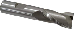 Hertel - 3/4", 1-5/16" LOC, 5/8" Shank Diam, 3-7/16" OAL, 2 Flute, Cobalt Square End Mill - Single End, Uncoated, Spiral Flute, 30° Helix, Centercutting, Right Hand Cut, Right Hand Flute - USA Tool & Supply